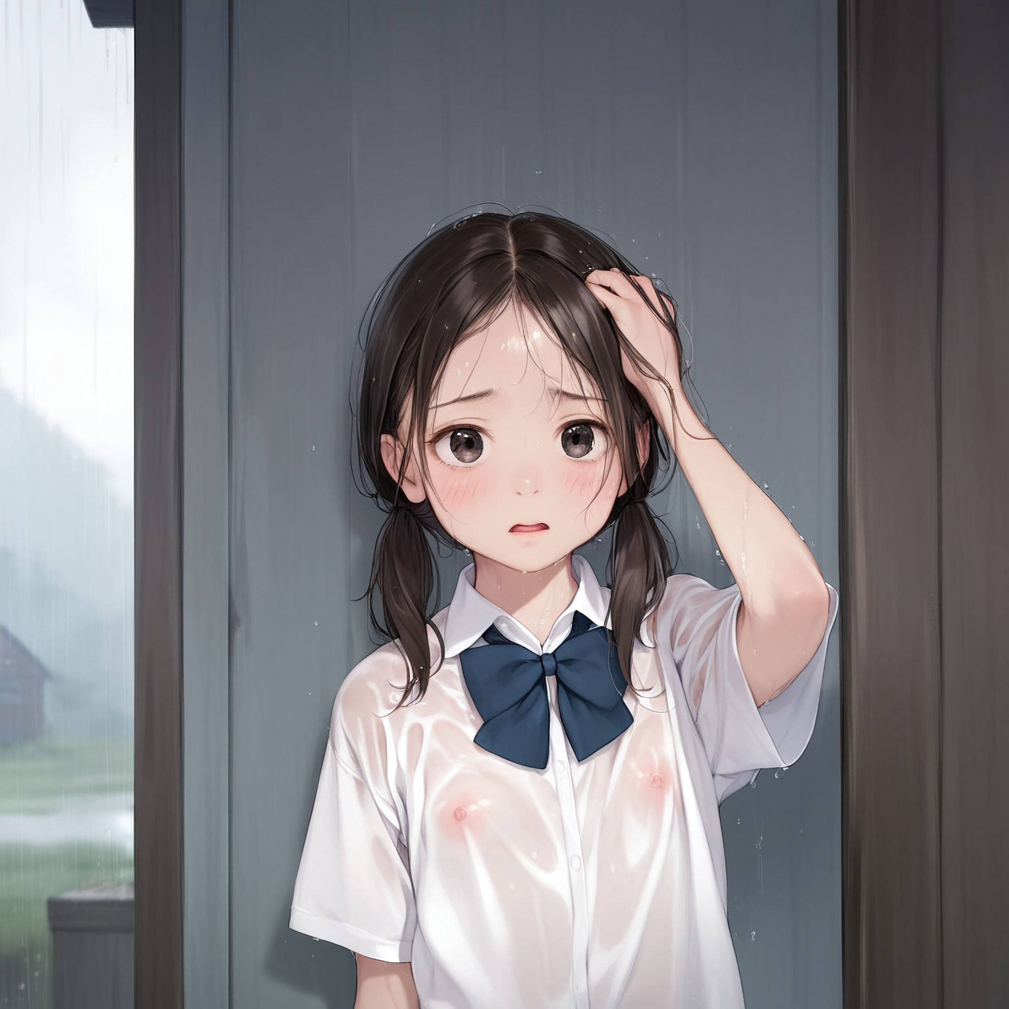 サンプル画像5:勝手に雨宿りしないでください！(ジャングルジム) [d_395776]