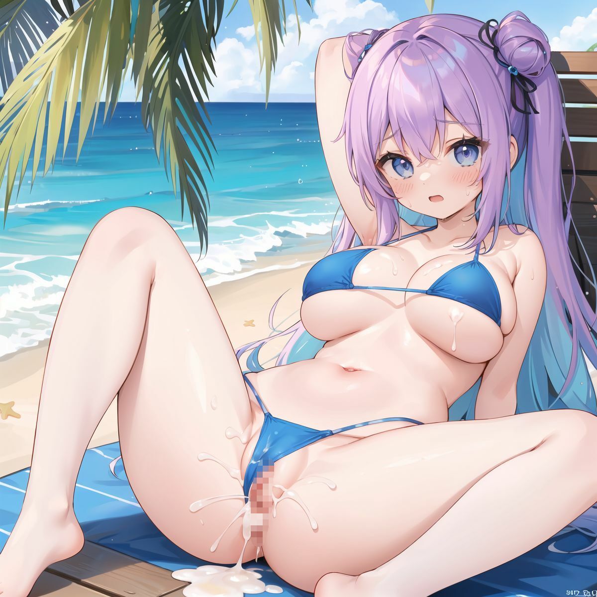 サンプル画像6:ハミでるおっぱい！！マイクロビキニと巨乳がコンニチワしたのを一気に覗き見！！vol.3(推しの王女様) [d_395796]