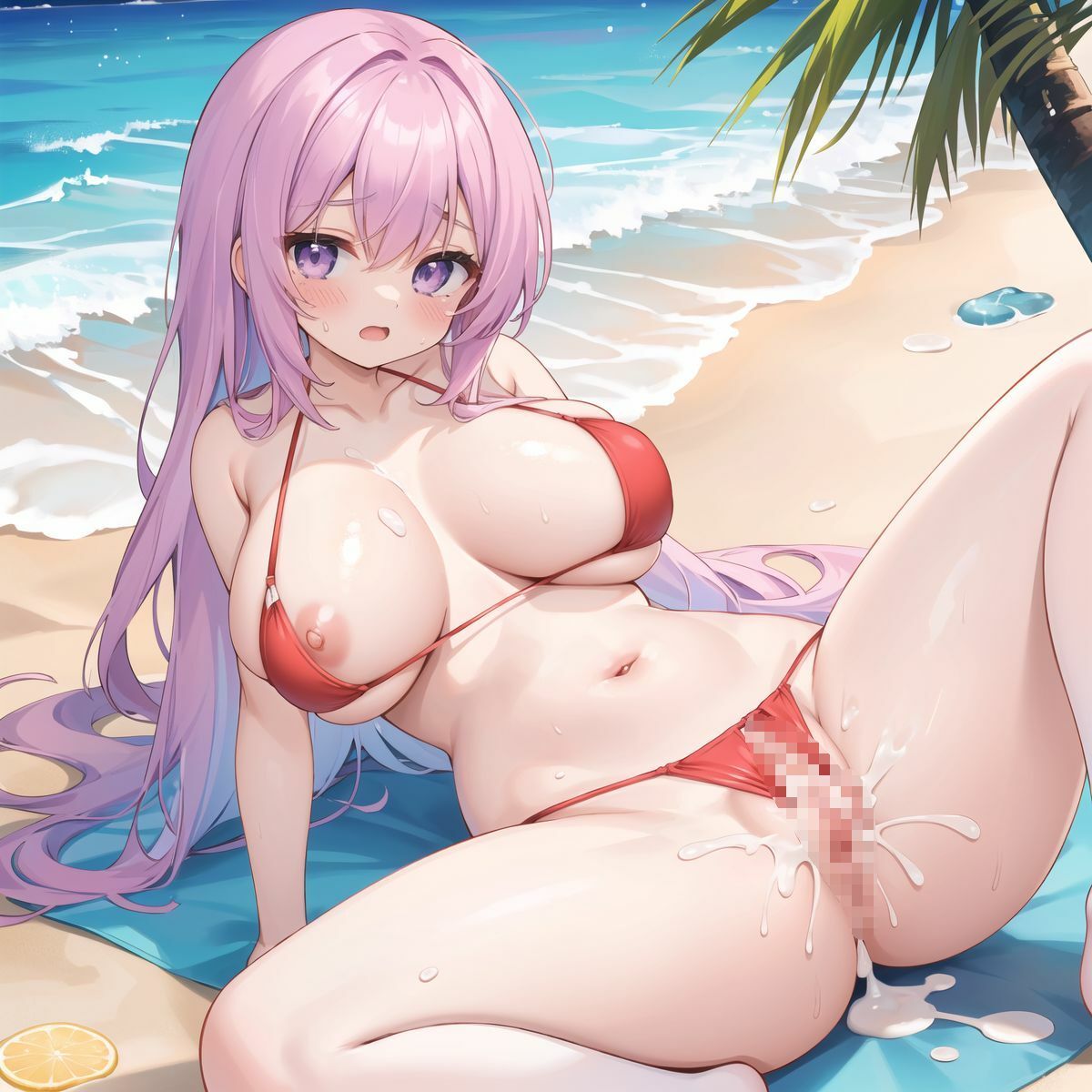 サンプル画像1:ハミでるおっぱい！！マイクロビキニと巨乳がコンニチワしたのを一気に覗き見！！vol.5(推しの王女様) [d_395805]