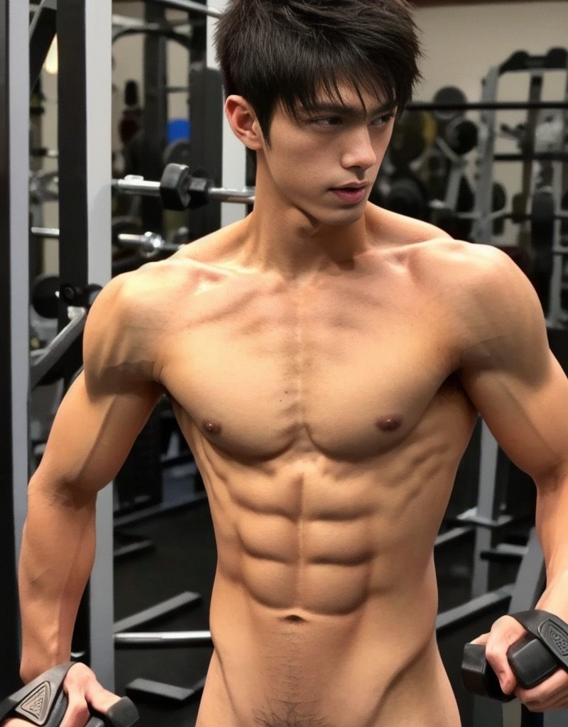 全裸可能なジムで筋肉自慢するイケメン達 (d_396019) - d_396019jp-006