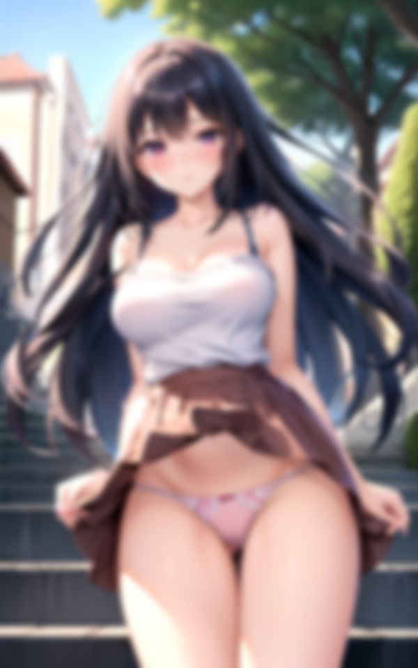 サンプル画像3:露出魔が可愛すぎて恋しました(淫想AI宮殿) [d_396167]