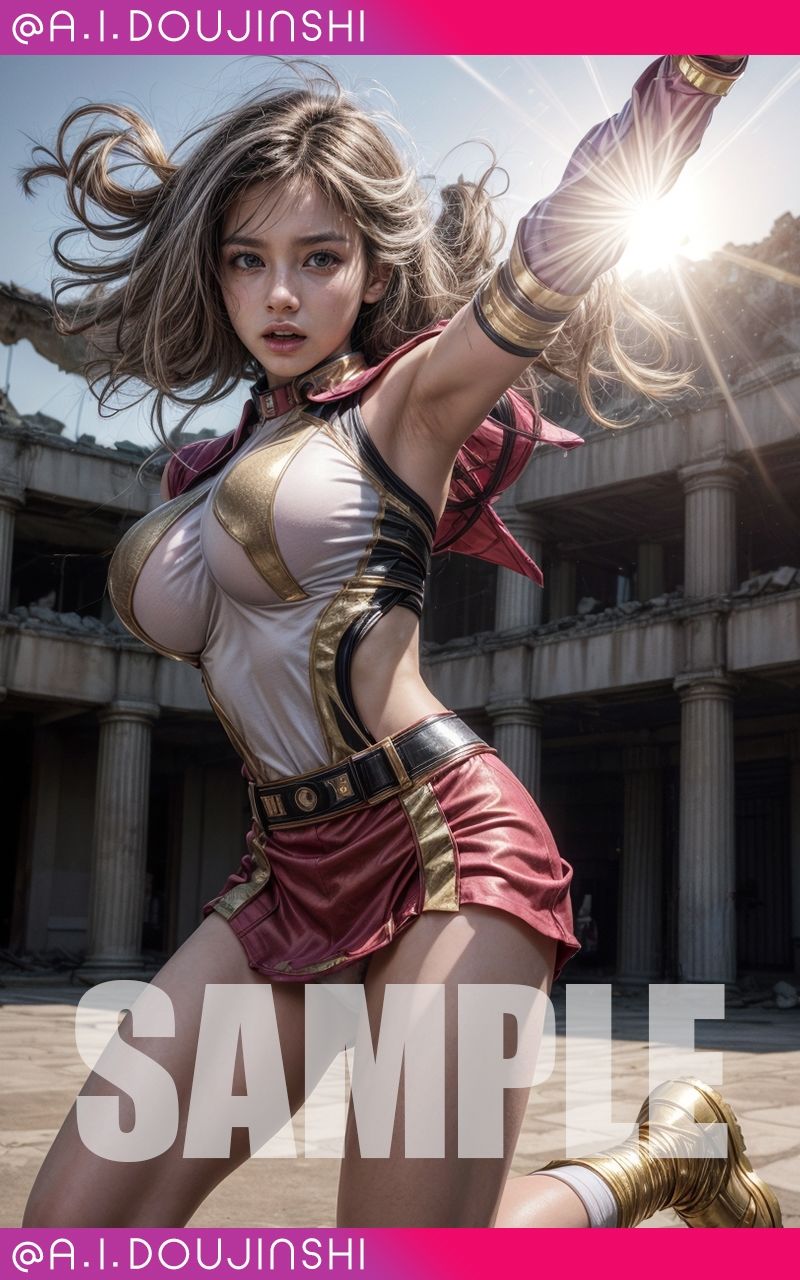 サンプル画像5:巨乳戦隊ヒロイン_秘密の写真集@Ai同人誌vol.060(爆乳@エーアイ) [d_396175]