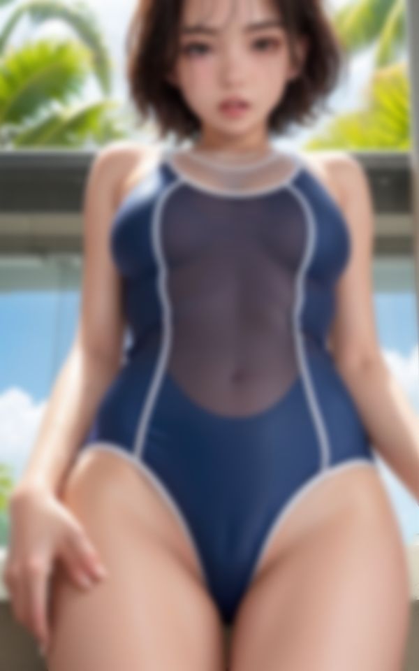 サンプル画像5:エロすぎる水着と淫らな身体で童貞の後輩くんを挑発する水泳部の先輩(AIラブガール) [d_396192]