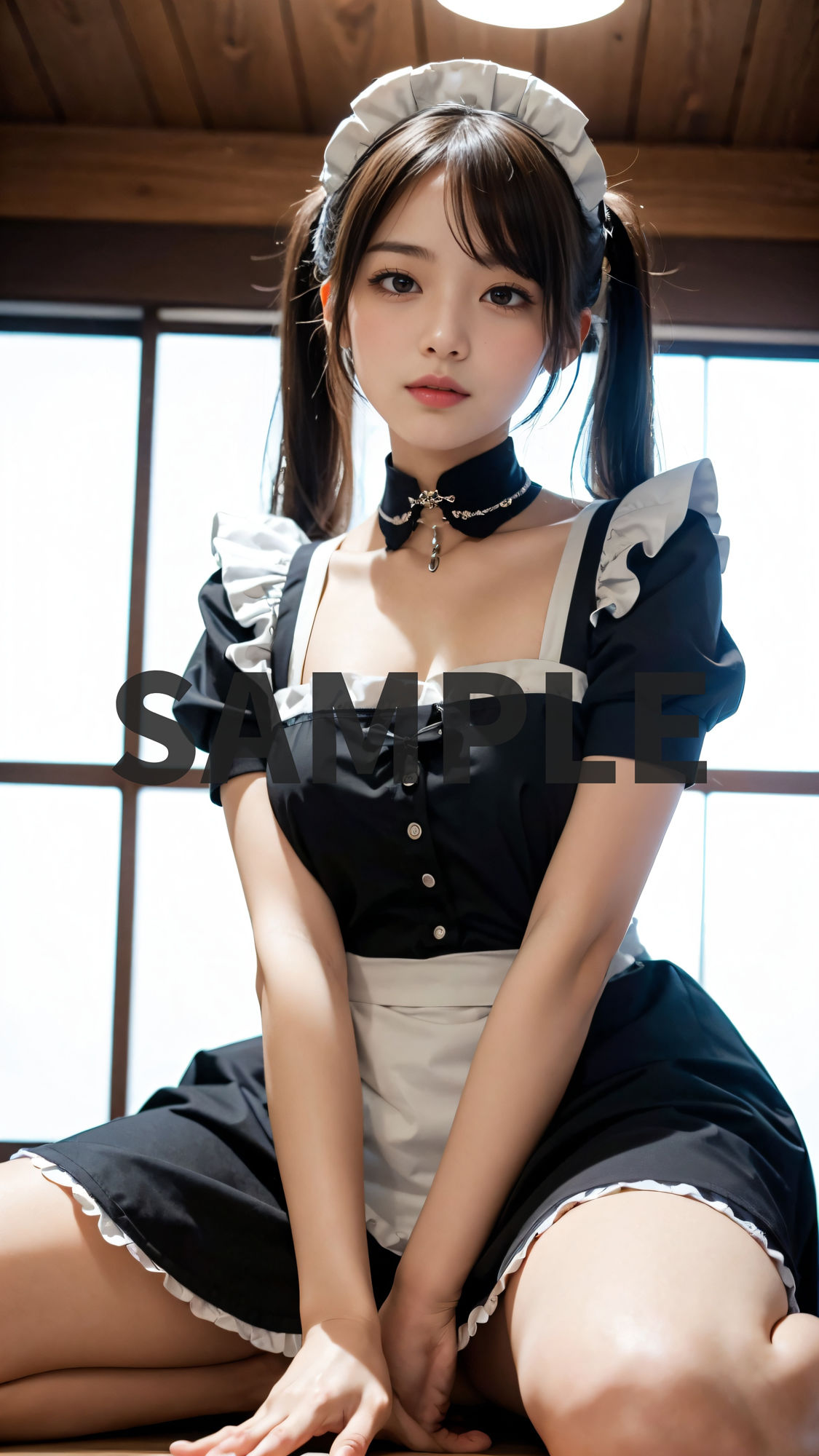 サンプル画像4:【4K高画質】美少女メイドがお口でご奉仕〜いっぱいお口に出してください！可愛いメイドの主観フェラ抜き〜(AI女学園) [d_396275]