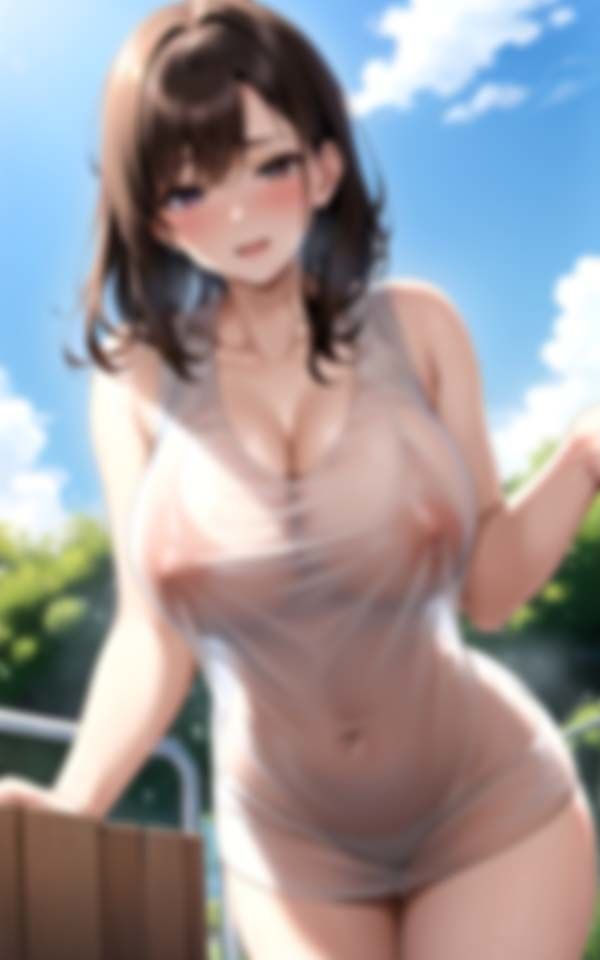 サンプル画像2:乳首スケスケノーブラで誘惑 淫乱爆乳妻の汗だく交尾(妖艶絵巻) [d_396315]