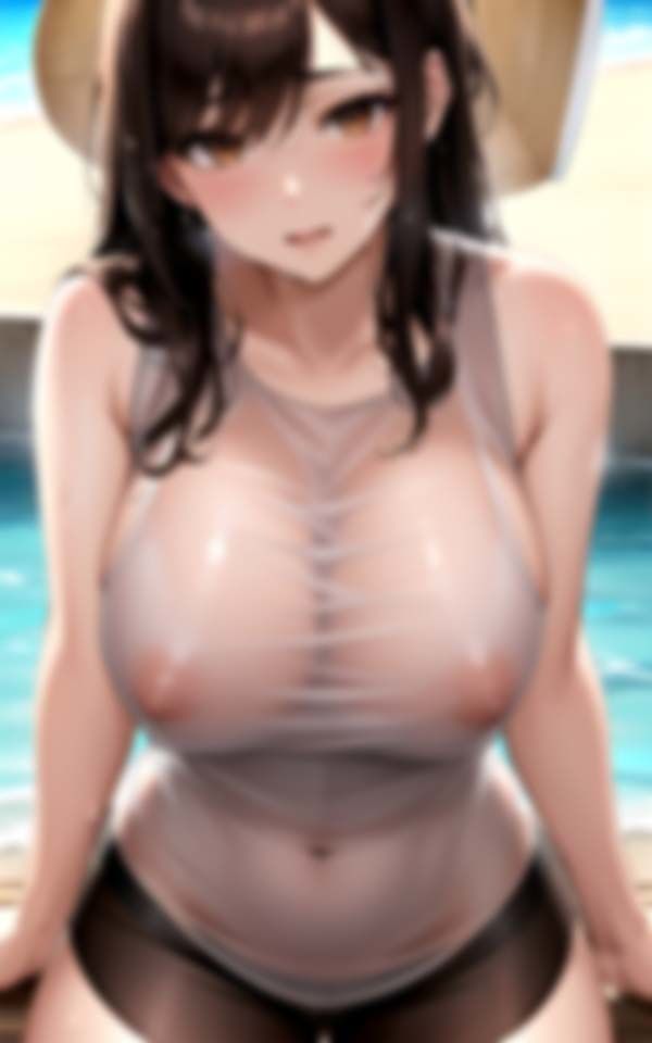 サンプル画像4:乳首スケスケノーブラで誘惑 淫乱爆乳妻の汗だく交尾(妖艶絵巻) [d_396315]