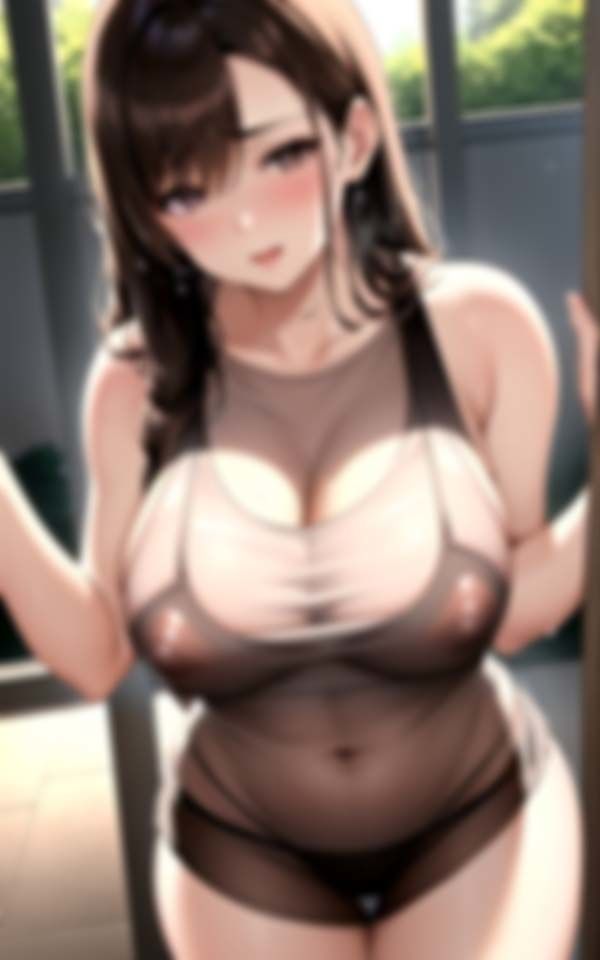 サンプル画像6:乳首スケスケノーブラで誘惑 淫乱爆乳妻の汗だく交尾(妖艶絵巻) [d_396315]