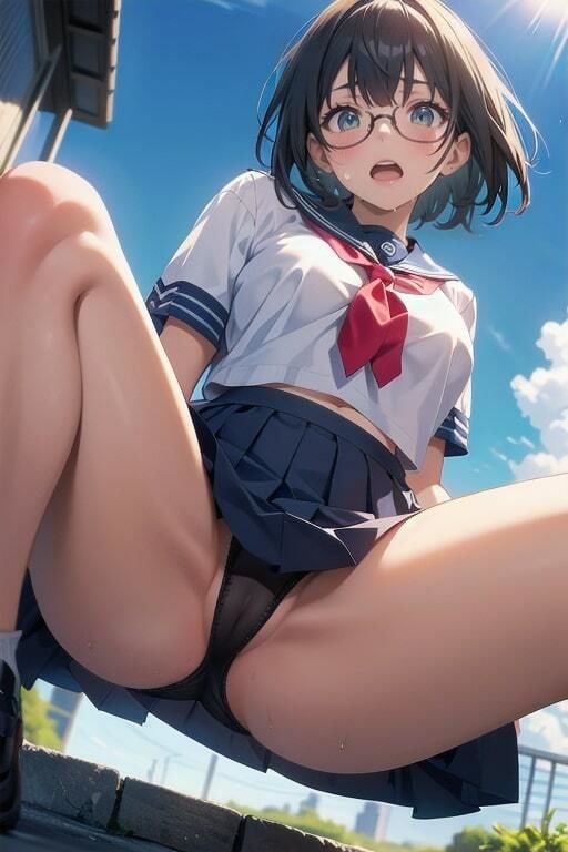 サンプル画像1:真面目系クラス委員長の通学中パンチラをこっそりと…(えちねこ) [d_396522]