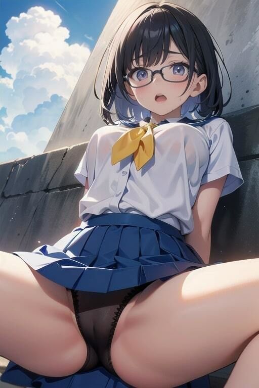 サンプル画像3:真面目系クラス委員長の通学中パンチラをこっそりと…(えちねこ) [d_396522]