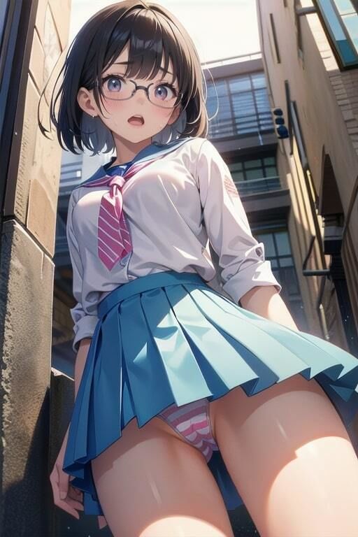 サンプル画像6:真面目系クラス委員長の通学中パンチラをこっそりと…(えちねこ) [d_396522]