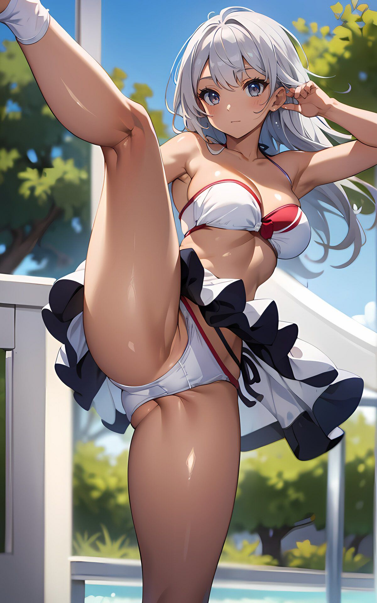 色々な服でハイキックパンチラ03のサンプル画像 6