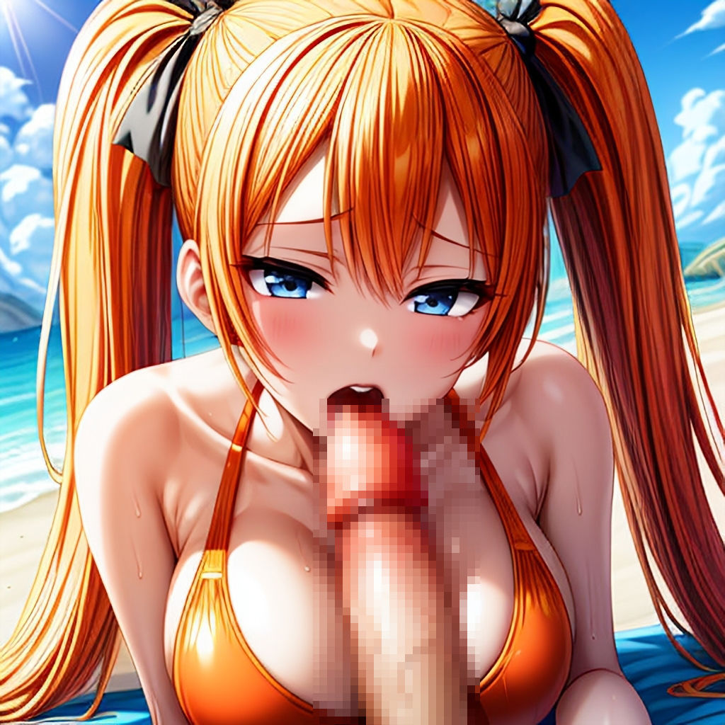 サンプル画像2:AIさんに描いてもらった〇〇用水着の金髪ツインテちゃん(参番茶屋) [d_396664]