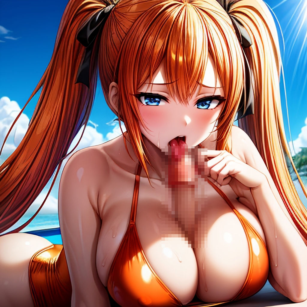 サンプル画像3:AIさんに描いてもらった〇〇用水着の金髪ツインテちゃん(参番茶屋) [d_396664]