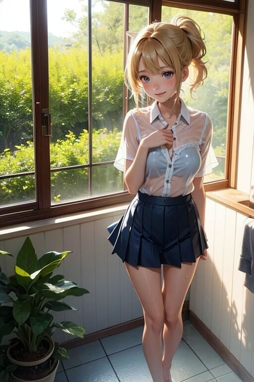 サンプル画像3:夏だ！海だ！プールだ！水辺の透けブラ女子(AIバブみ) [d_396794]