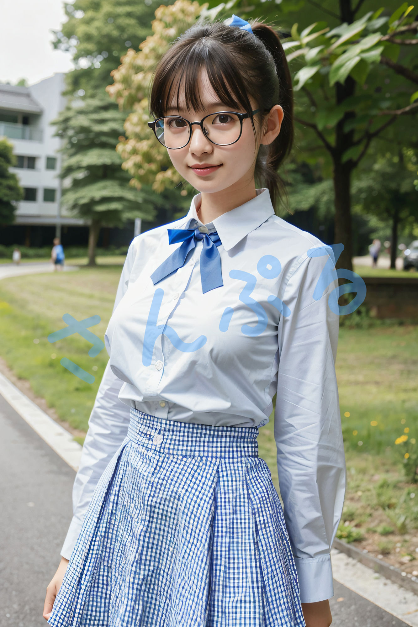 サンプル画像1:黒髪眼鏡美女写真集Vol1(うさぎ屋) [d_396827]