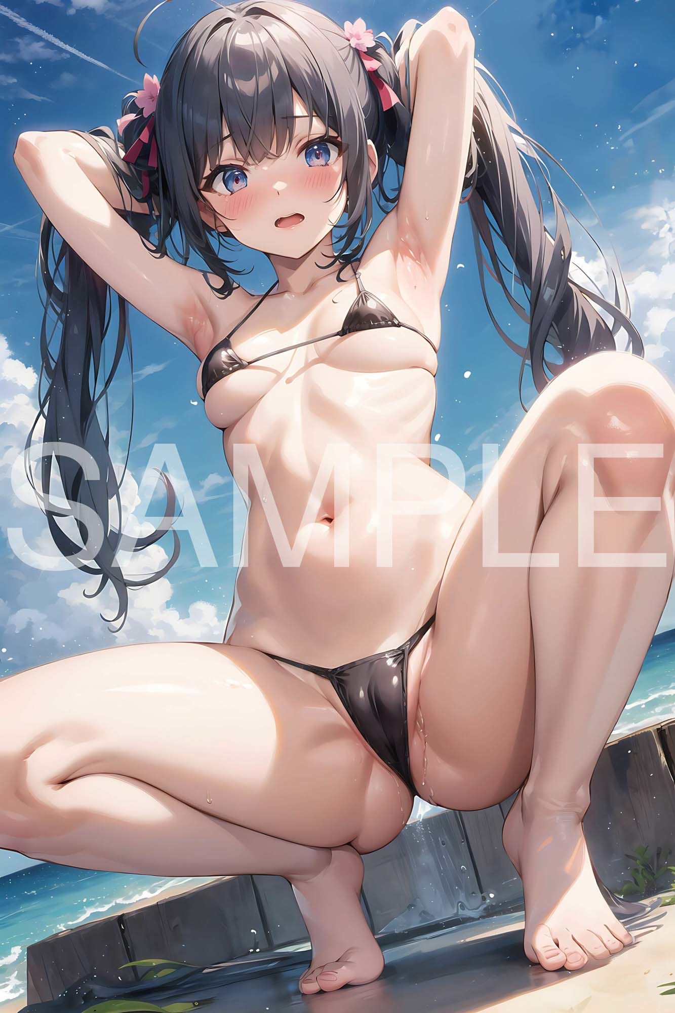 サンプル画像3:プライベートビーチ×美少女2(aiもちち) [d_396854]