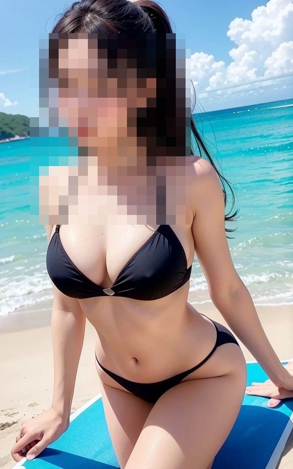 サンプル画像2:美女がビーチで楽しく遊んでいたから混ぜてもらった(你好) [d_396971]