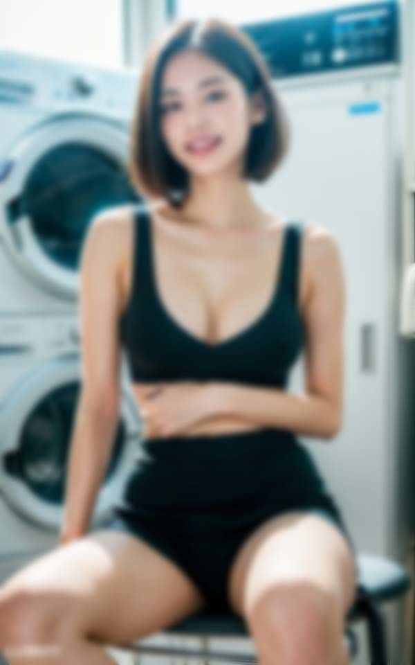 サンプル画像6:コインランドリーで男を誘惑するスポーティー淫乱女子(AI美女ミルク) [d_397266]