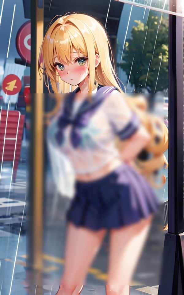 サンプル画像2:突然の雨で濡れちゃった(妄想ベジタリアン) [d_397482]