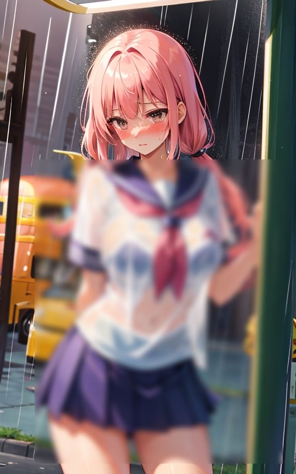 サンプル画像3:突然の雨で濡れちゃった(妄想ベジタリアン) [d_397482]