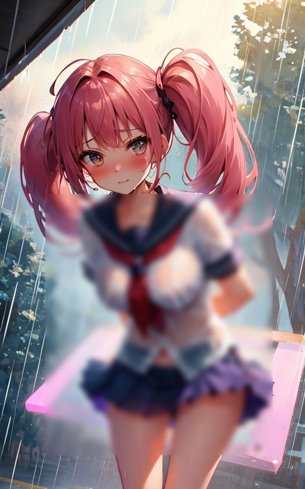 サンプル画像4:突然の雨で濡れちゃった(妄想ベジタリアン) [d_397482]