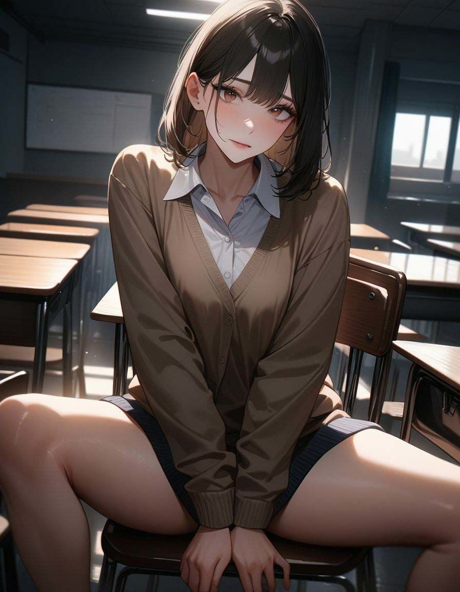 サンプル画像1:制服彼女（1）(AI美女図鑑) [d_397485]