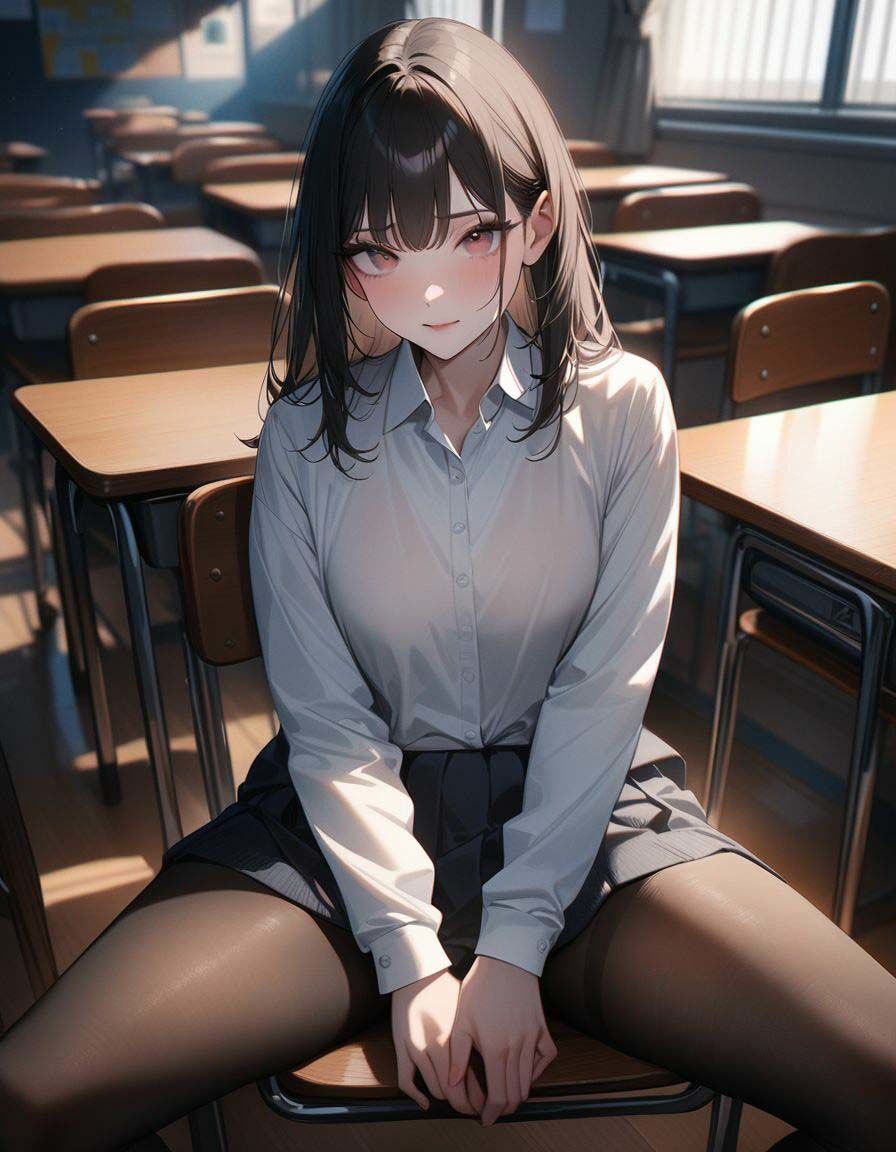 サンプル画像2:制服彼女（1）(AI美女図鑑) [d_397485]