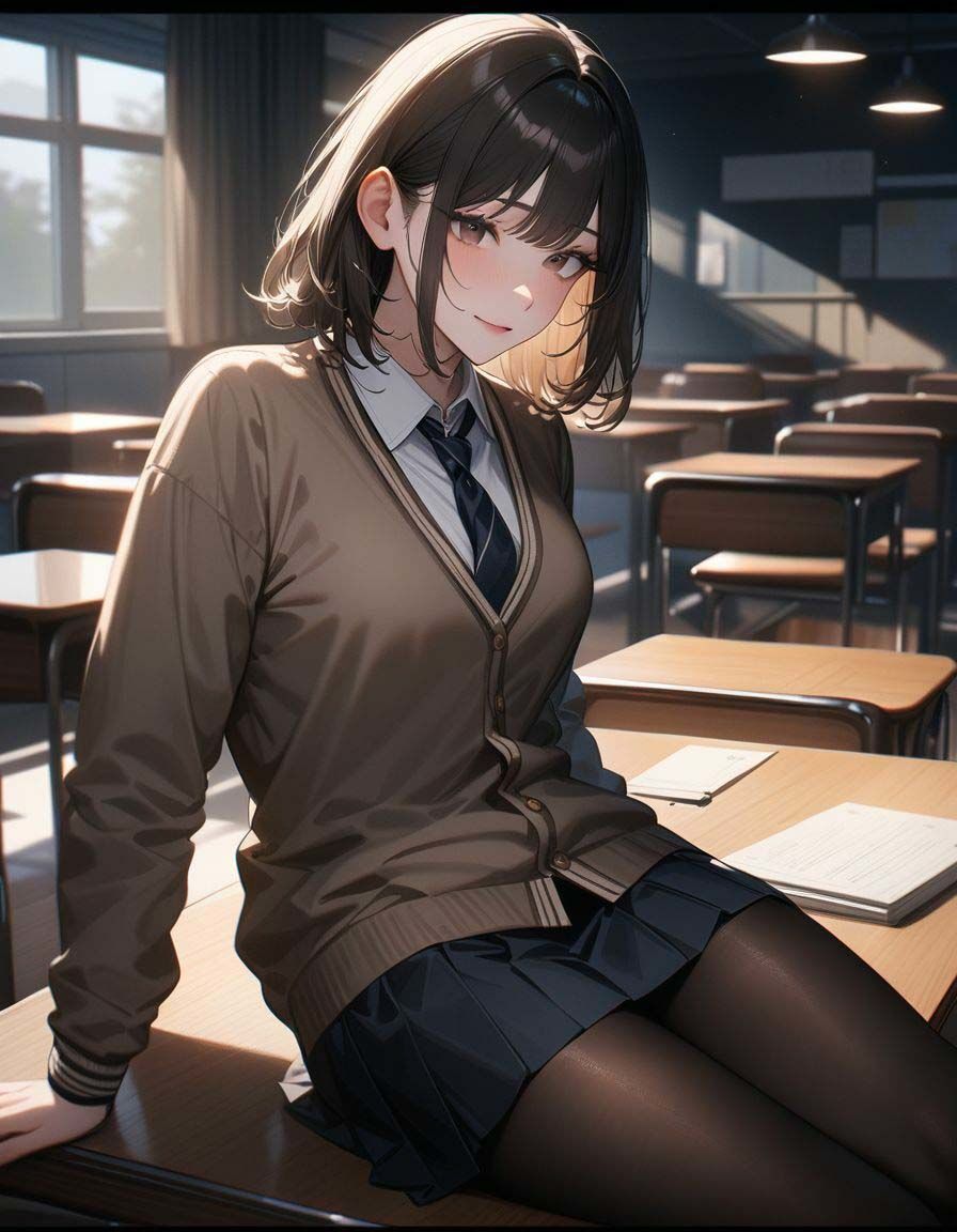 サンプル画像3:制服彼女（1）(AI美女図鑑) [d_397485]