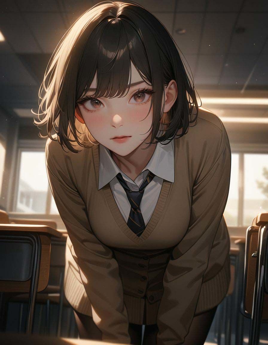 サンプル画像5:制服彼女（1）(AI美女図鑑) [d_397485]