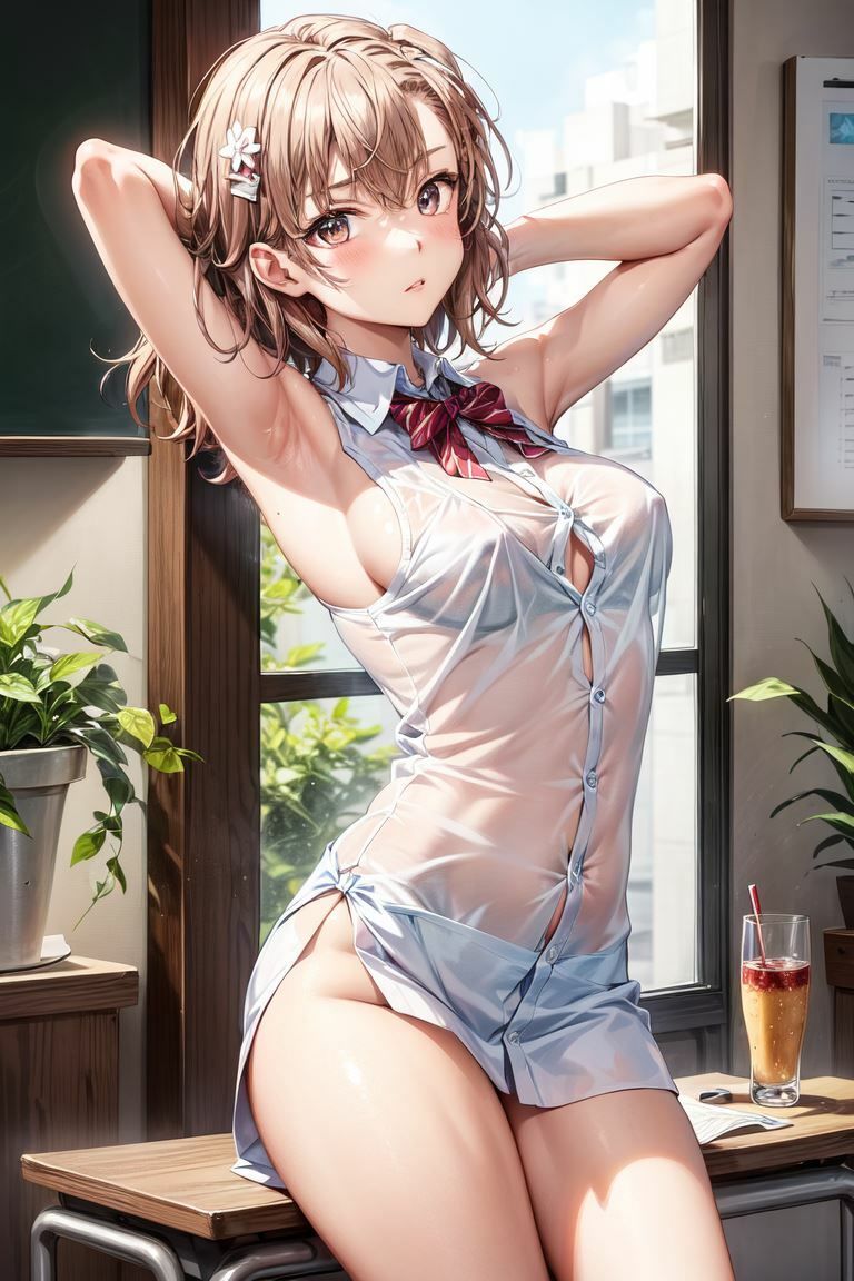 サンプル画像5:とある美琴さんのイラスト集 〜豊満な双乳とムチムチしている下半身〜(ラブリーパンチ（パロディ）) [d_397578]