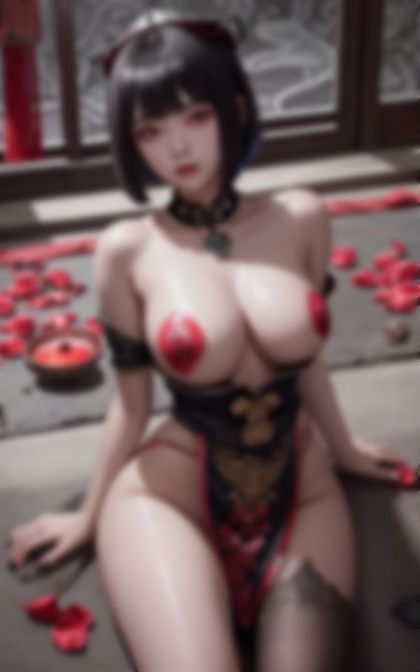 サンプル画像4:淫らな身体で男を誘惑する淫乱キョンシー写真集88枚(美女AI製作LaBO) [d_397662]