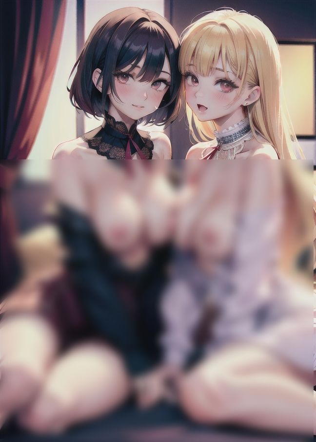 サンプル画像3:相性抜群のメスたち「イチャイチャレズビアンカップル」(高級シャンパンが飲みたい) [d_397781]