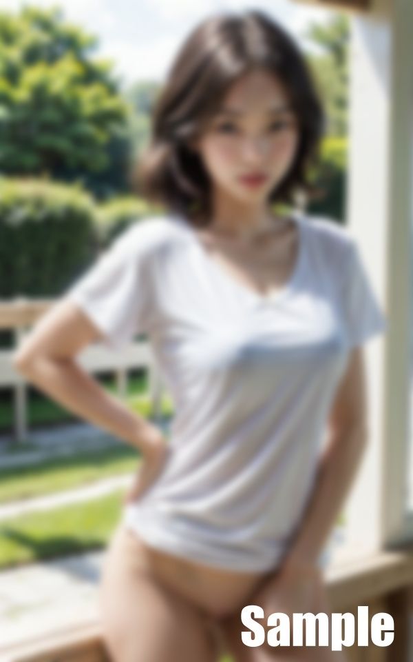 サンプル画像3:白シャツ一枚だけ(にゃっと) [d_397839]