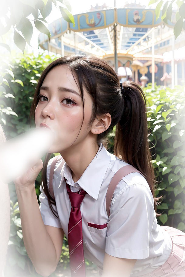 サンプル画像4:青姦JK 【No.05】 遊園地デート編(AIパール) [d_397889]