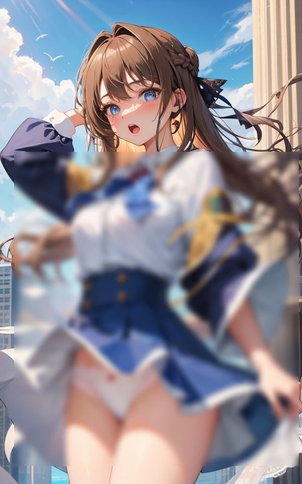 サンプル画像4:風チラのお時間 〜もしかして見えちゃった？〜(ペロメロン) [d_397937]