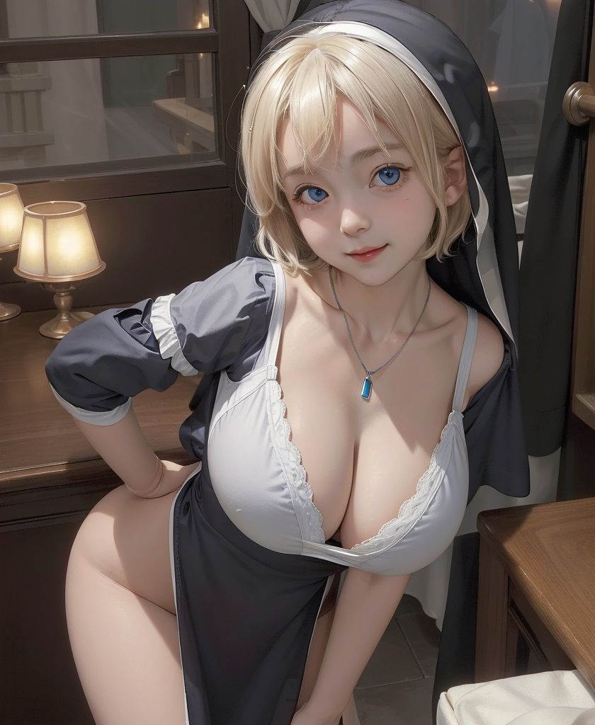 サンプル画像1:グラビア写真風CG Vol.6 金髪小柄シスター(第6AI研究所) [d_398044]