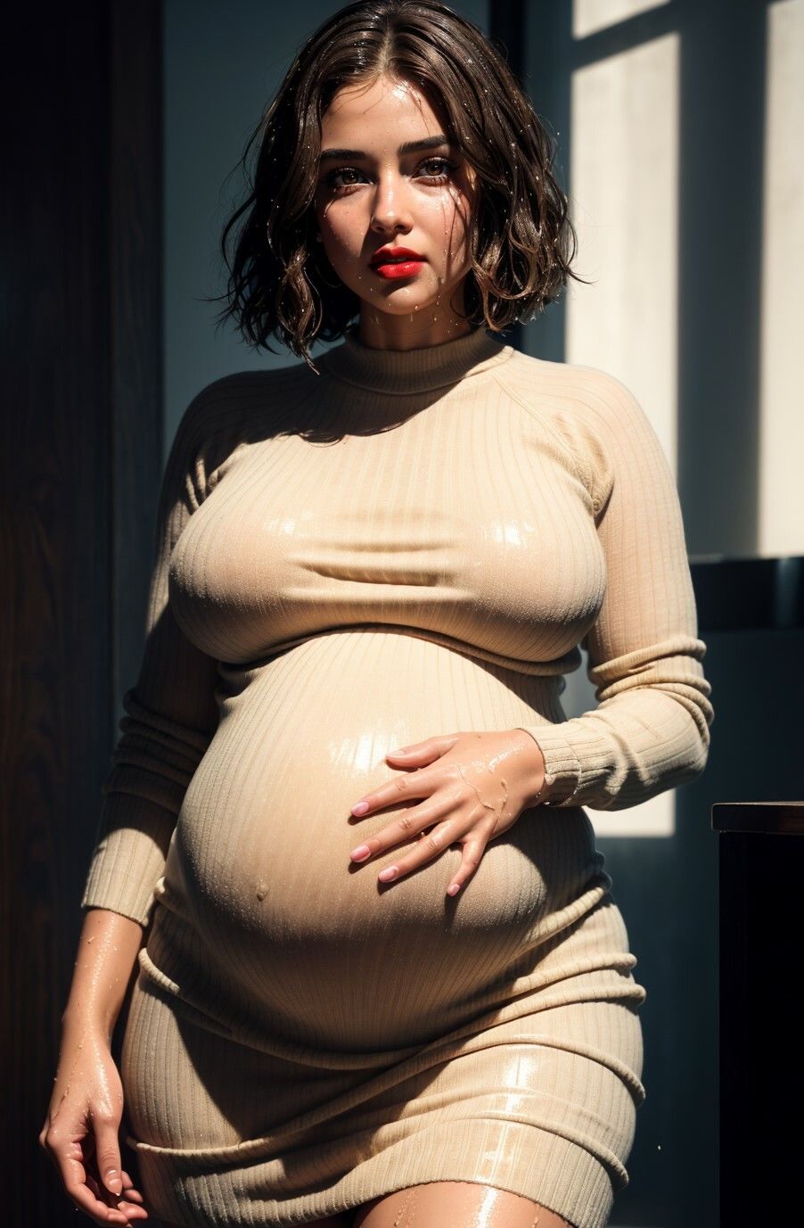 サンプル画像3:茶髪美女を孕ませ睡眠姦(一文字) [d_398100]