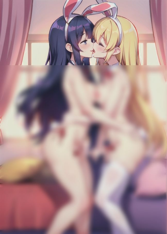 サンプル画像3:レズバニーガールSEX！女同士の濃厚キスから…(AI変態) [d_398342]