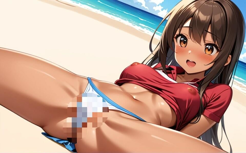 サンプル画像4:君はどの日焼けギャルが好き？ ビーチで裸は恥ずかしいな！(ムチムチ下着の誘惑) [d_398458]