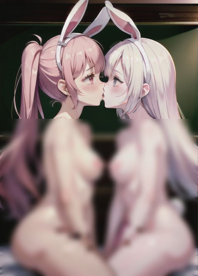 サンプル画像3:バニーガールコスプレうさぎレズ「女の子って柔らかい」(お布団) [d_398490]