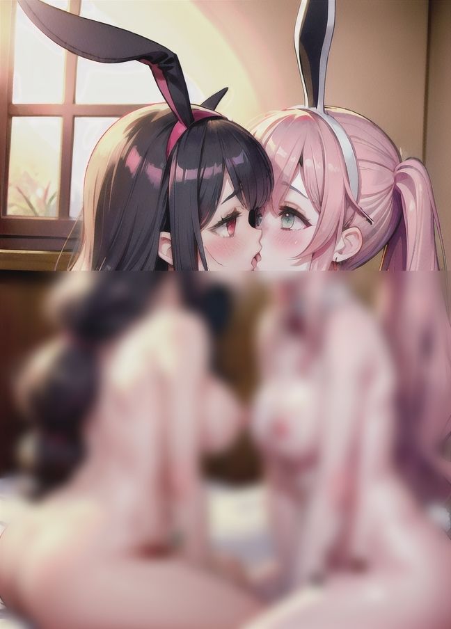 サンプル画像6:バニーガールコスプレうさぎレズ「女の子って柔らかい」(お布団) [d_398490]