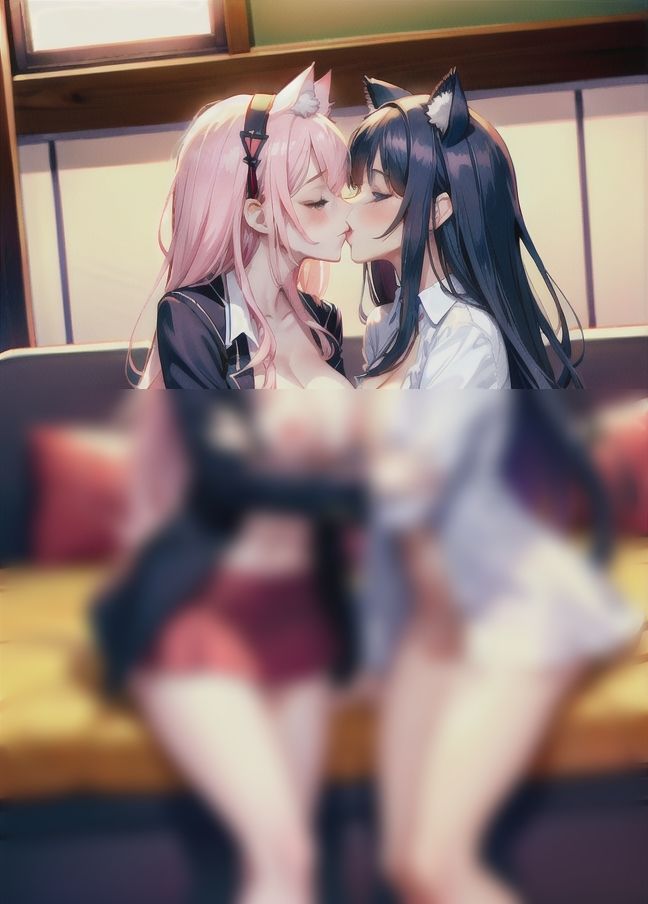 サンプル画像1:ケモノミミ女子を強？？レズらせ「変態半裸レズが襲う…」(寝る前にすること) [d_398502]