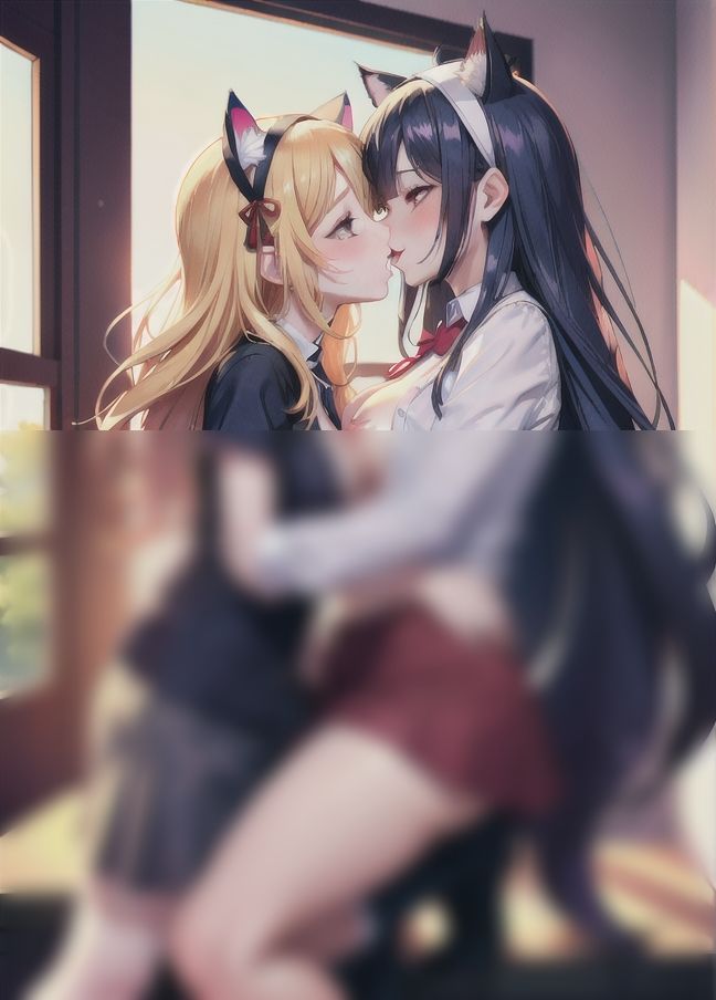 サンプル画像2:ケモノミミ女子を強？？レズらせ「変態半裸レズが襲う…」(寝る前にすること) [d_398502]