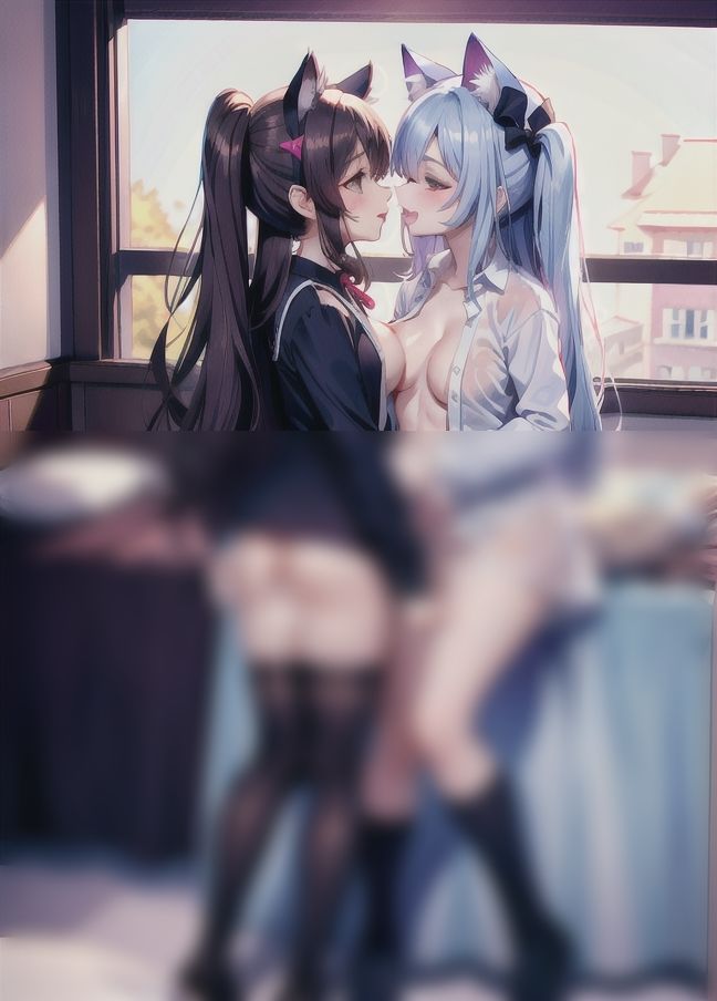 サンプル画像4:ケモノミミ女子を強？？レズらせ「変態半裸レズが襲う…」(寝る前にすること) [d_398502]