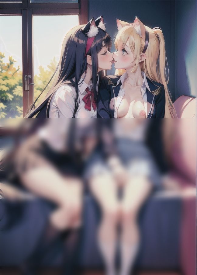 ケモノミミ女子を強??レズらせ「変態半裸レズが襲う...」のサンプル画像 6
