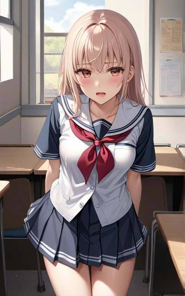 サンプル画像1:大人しい制服美女は実はエッチに積極的でした！ ねぇ、早くしようよ！(半熟プリン) [d_398560]