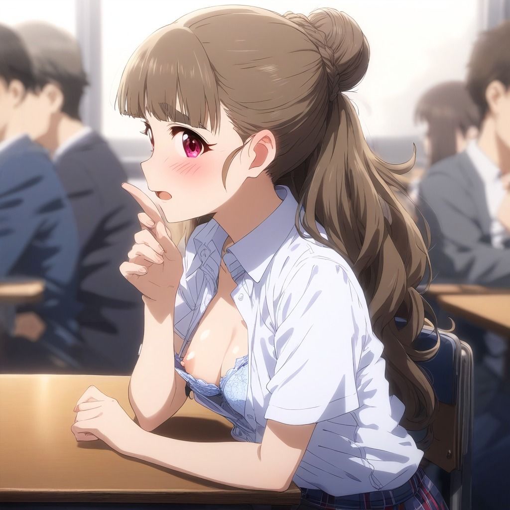 サンプル画像2:隣の席のアイドルが俺だけにおっぱい見せてくれる トライアドプリムス(さあの性癖) [d_398578]