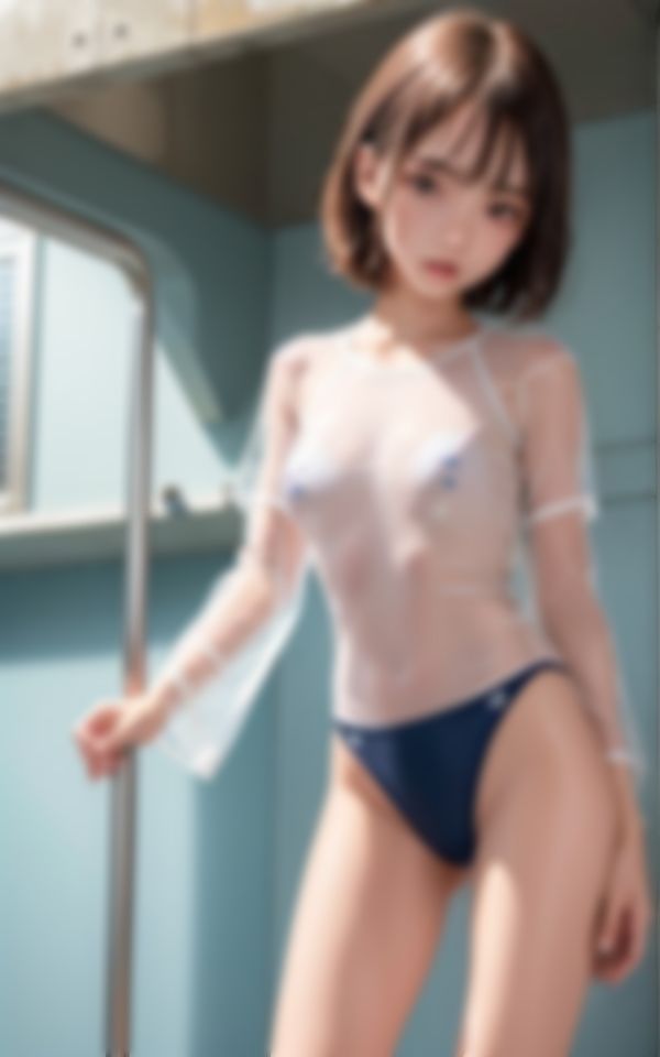 サンプル画像3:童貞の後輩くんを誘惑する水泳部の生意気な新人部員(AIみかん) [d_398715]