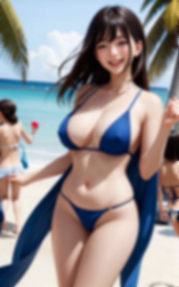 サンプル画像4:笑顔がカワイイエロすぎる水着巨乳美人98枚(カザハナAI) [d_398719]