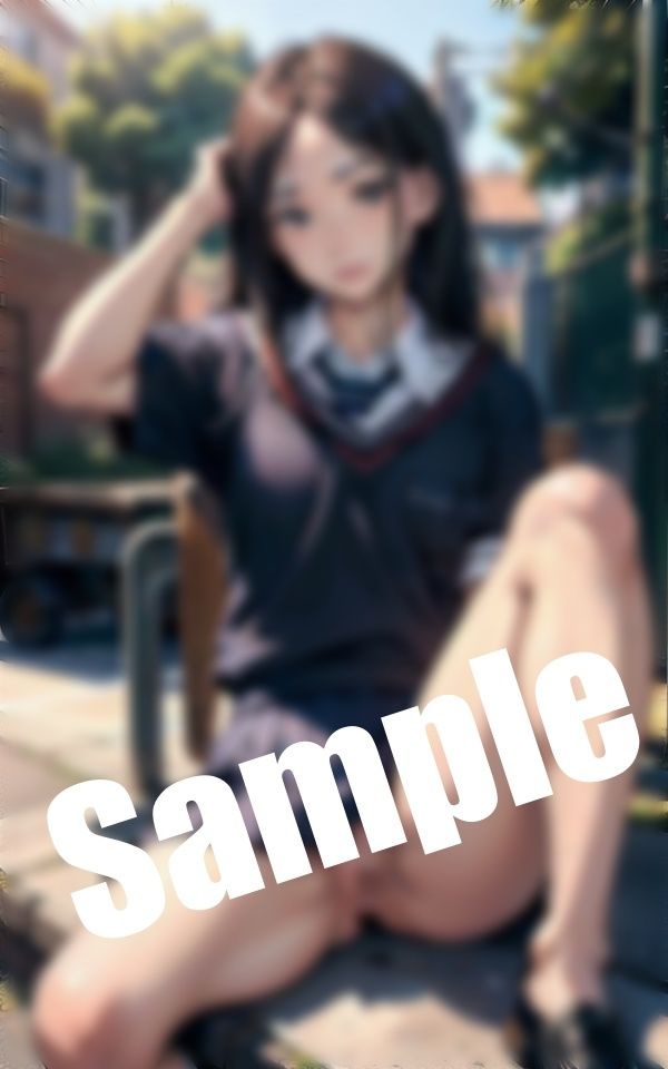 サンプル画像2:制服姿の美少女がおま〇こ 丸出し…おま〇こ、触ってほしいの…(へんたいろり企画) [d_398750]